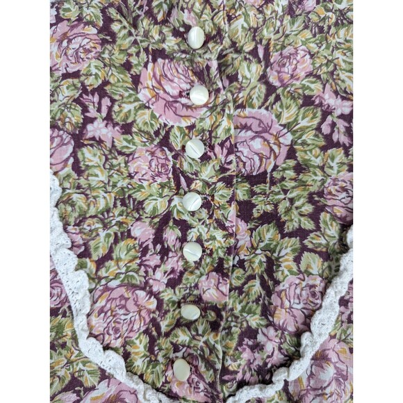 Plain Jane San Francisco Hippie Boho Top Mini Dress Cottage Floral Size 5 Babydo - Picture 3 of 13